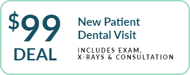 $99 New Patient Dental Visit stamp