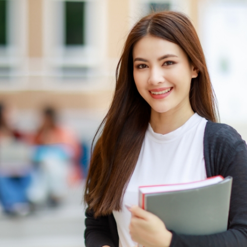 An Iona student on campus