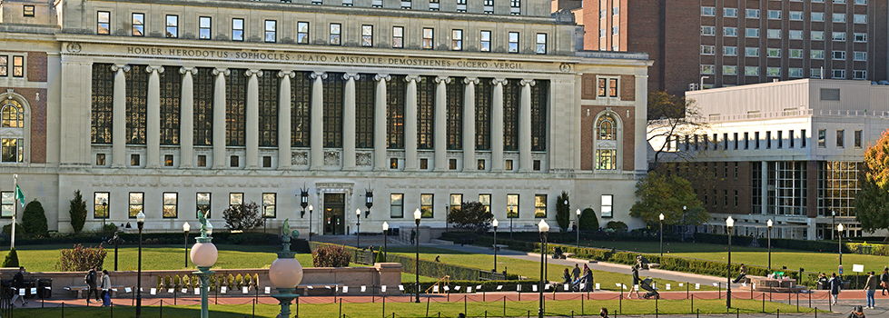 Courtyard in front of a large stone university building